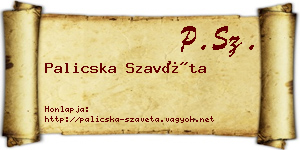 Palicska Szavéta névjegykártya